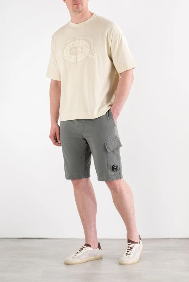 Men's grey knit cargo shorts - photo 2