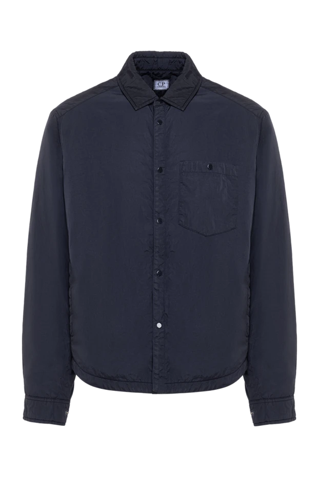 Dark blue overshot jacket with a mixed texture - photo 1