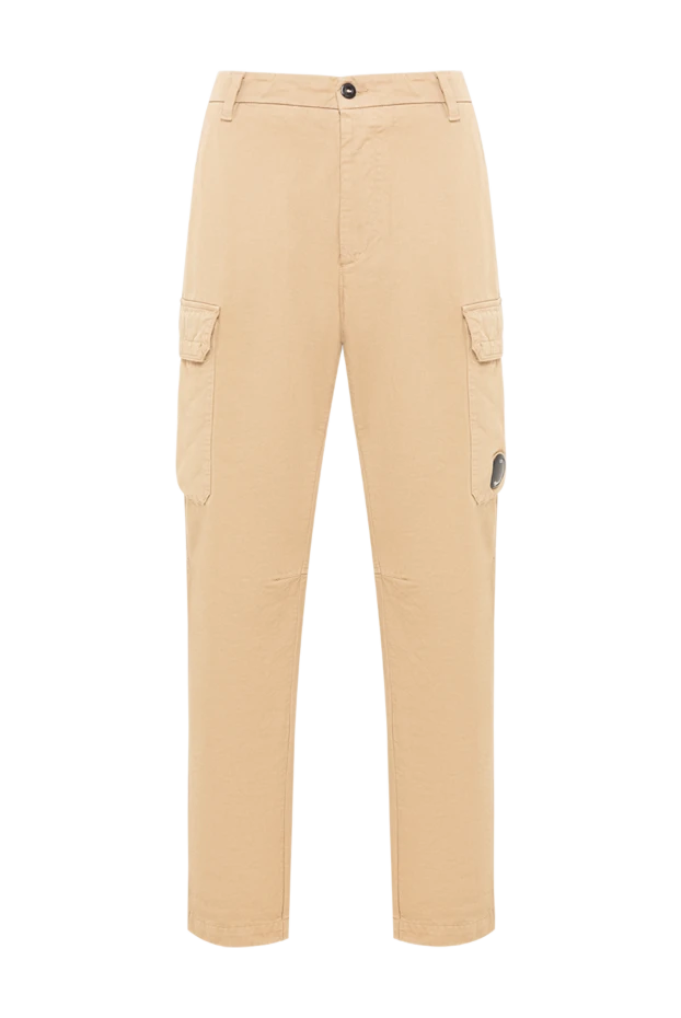 Beige cargo pants with voluminous side pockets - photo 1