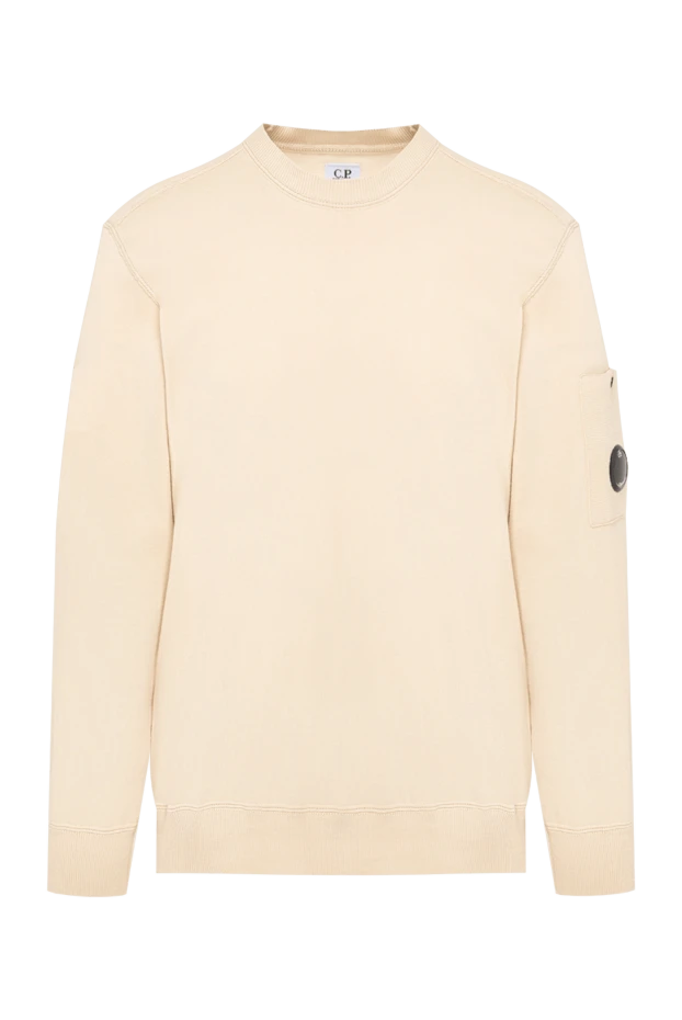 Men's sand-colored sweatshirt with a signature lens on the left sleeve - photo 1
