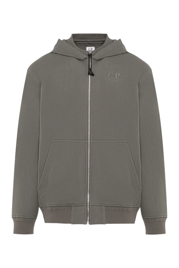 Men's knitted zip-up hoodie in gray - photo 1