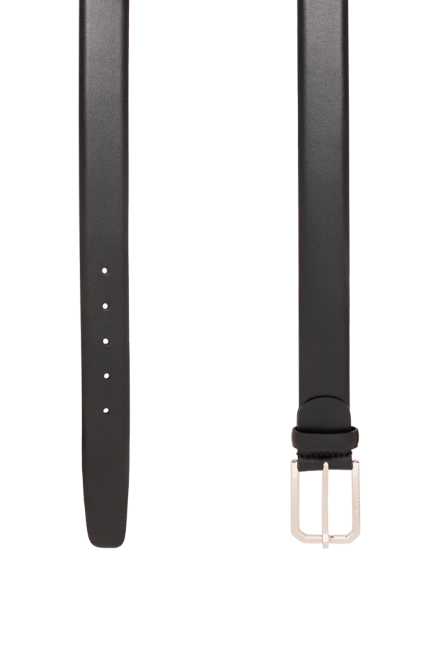 A.Testoni charcoal black matte leather belt with original hexagonal buckle 194502 - photo 3