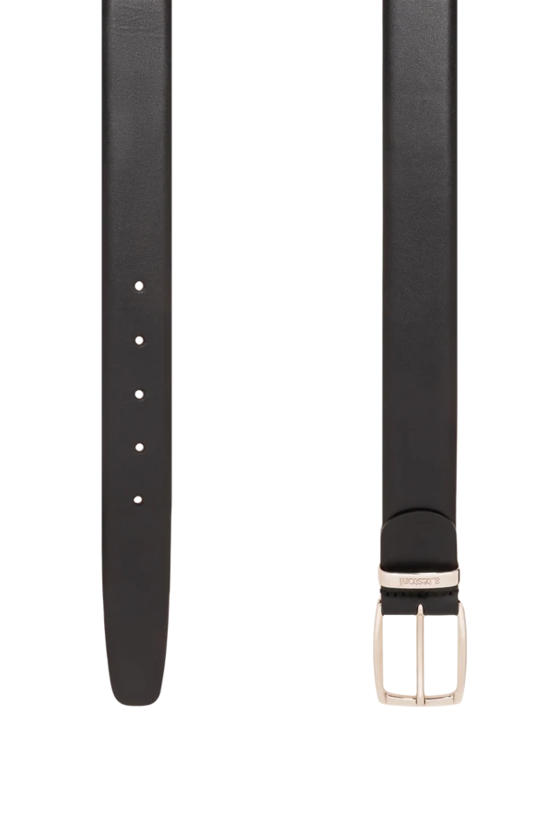 A.Testoni a sleek black belt with a silver metal buckle and rounded hardware. 194504 - photo 3