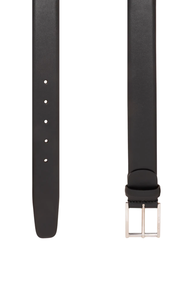 A.Testoni a strict matte belt with a rectangular metal buckle and a leather belt loop 194507 - photo 3