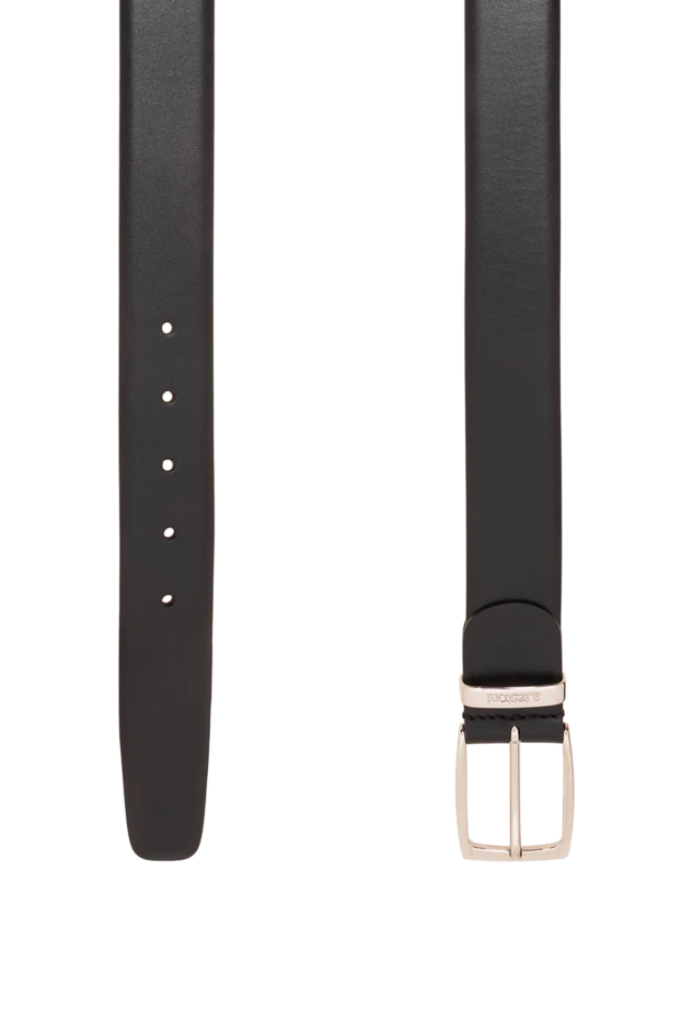 A.Testoni black leather belt with a rounded buckle 194509 - photo 3