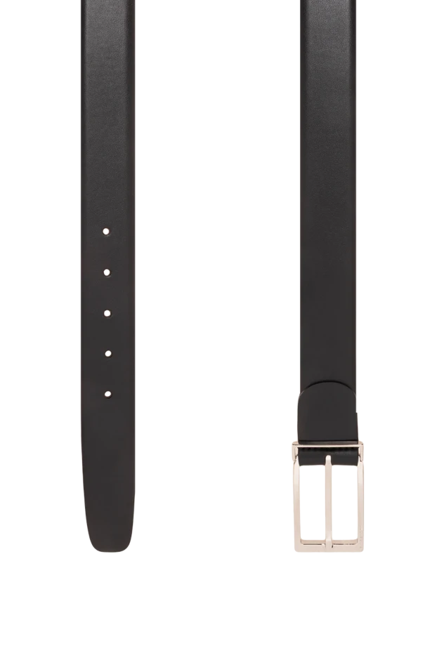 A.Testoni a sleek black belt with an open rectangular buckle and metal fastener. 194510 - photo 3
