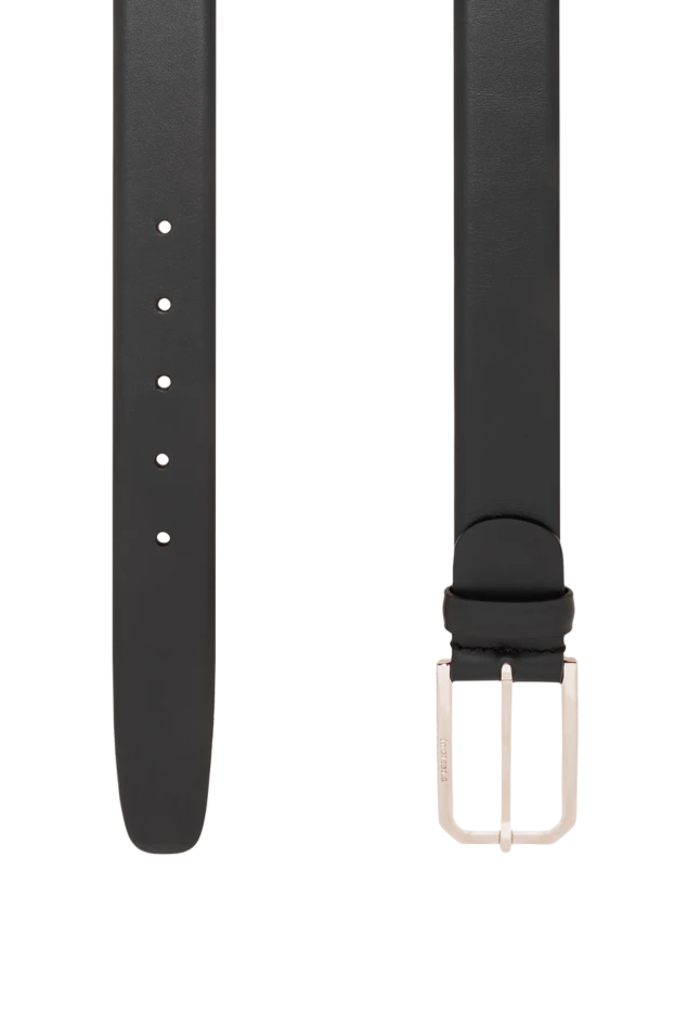 A.Testoni men's dark gray smooth leather belt with a rectangular buckle 194524 - photo 3