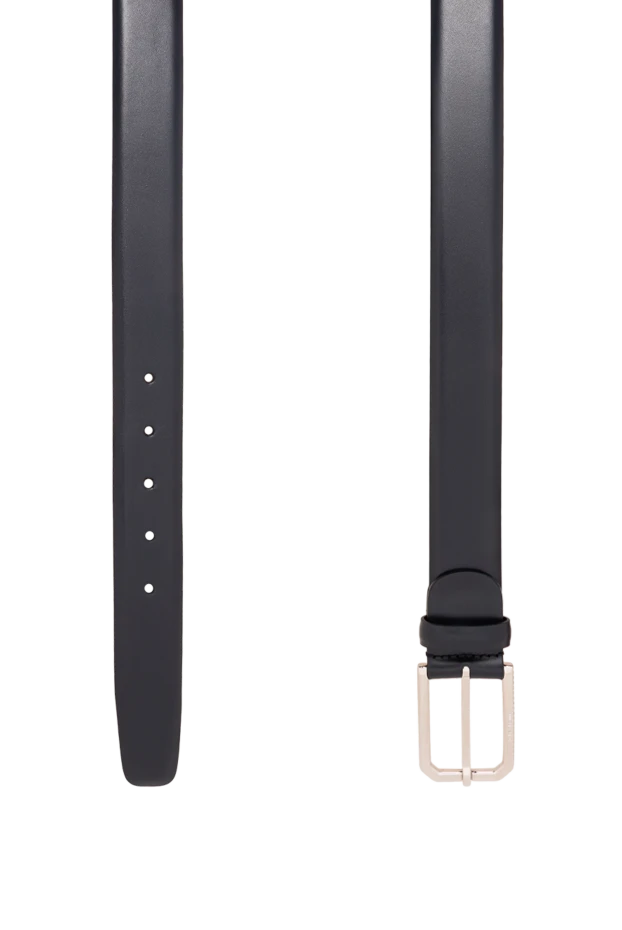 A.Testoni dark blue smooth leather belt with original hexagonal buckle 194525 - photo 3