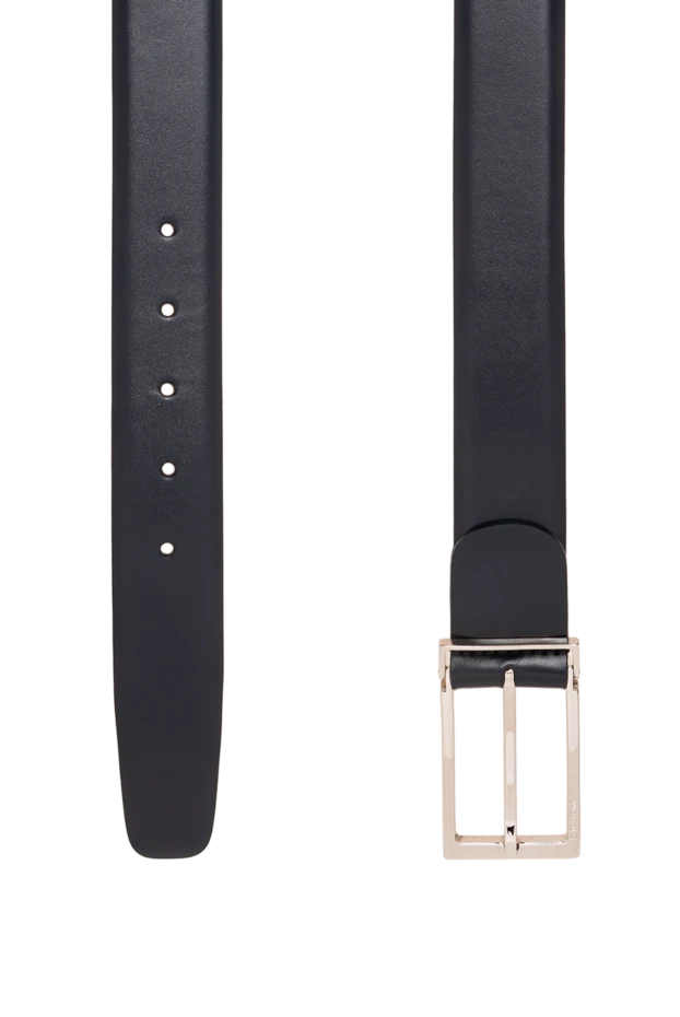 A.Testoni a noble dark blue belt made of smooth leather with a thin rectangular buckle 194526 - photo 3