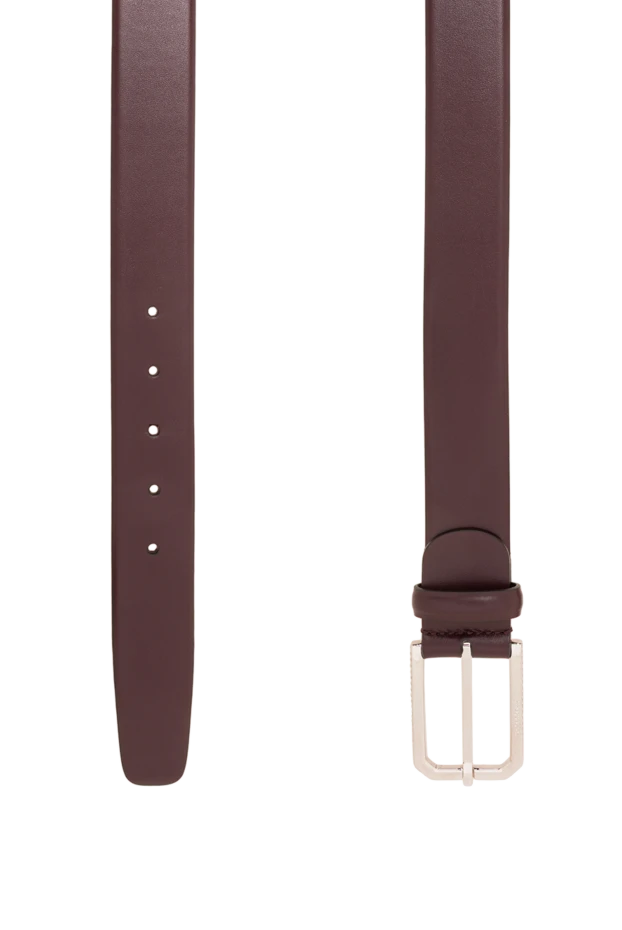 A.Testoni burgundy leather belt with a hexagonal buckle 194529 - photo 3