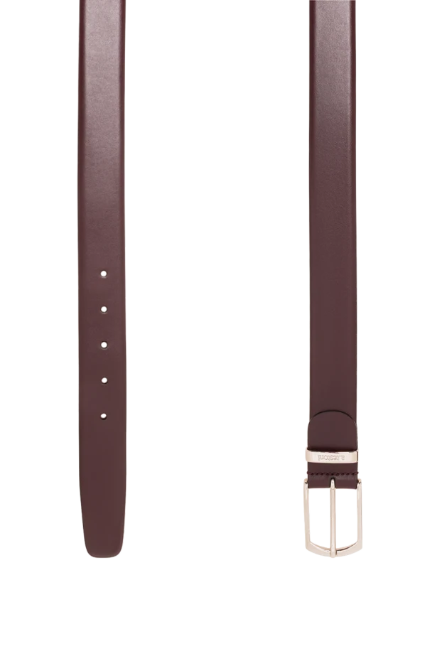 A.Testoni luxurious burgundy smooth leather belt with metal buckle 194531 - photo 3