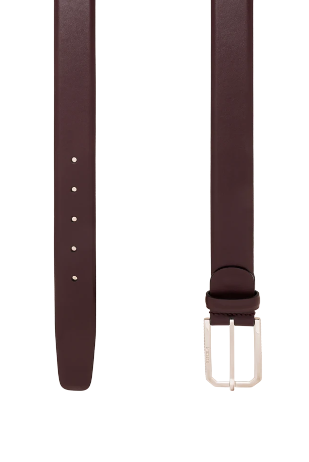 A.Testoni men's smooth leather belt in burgundy with a rectangular buckle 194532 - photo 3