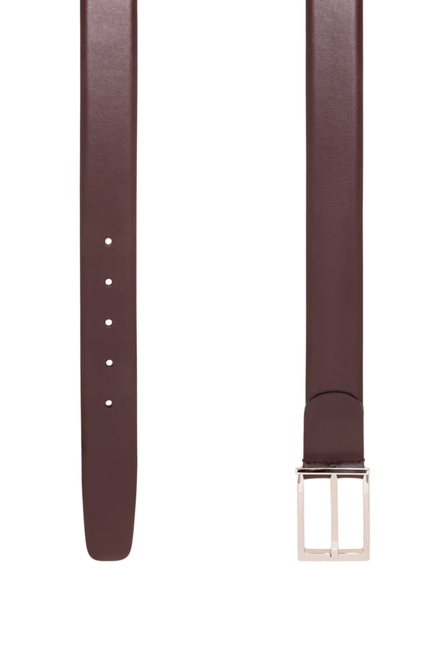 A.Testoni burgundy leather belt with a rectangular buckle 194533 - photo 3