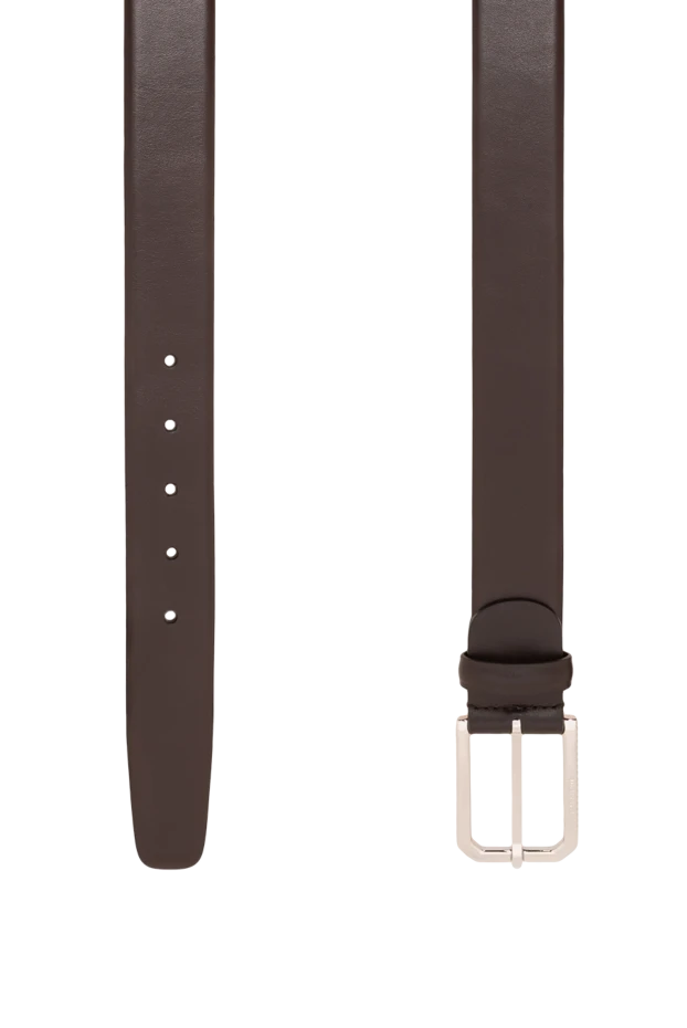 A.Testoni chocolate matte belt with a rounded steel buckle and a neat belt loop 194534 - photo 3