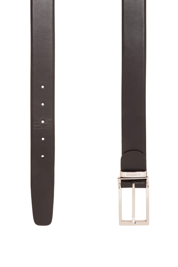 A.Testoni dark brown leather belt with accent metal clasp 194538 - photo 3