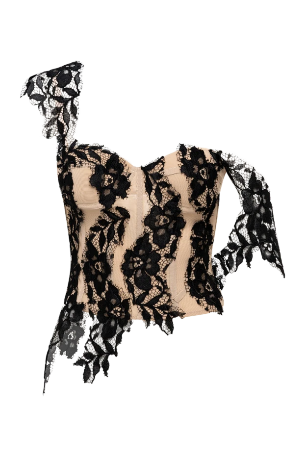 Giuseppe Di Morabito black asymmetrical lace corset top 194552 - photo 1