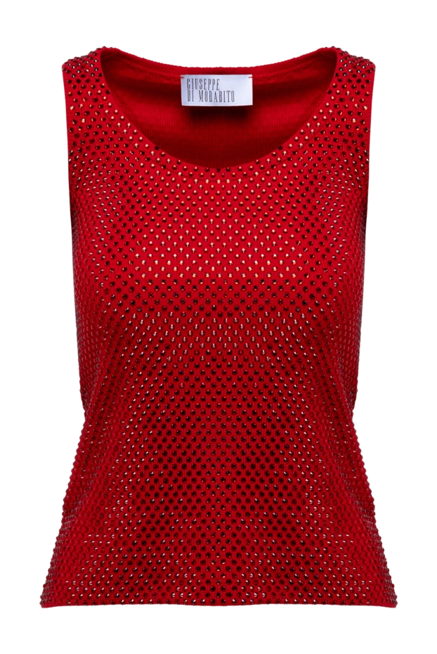 Giuseppe Di Morabito red cotton top decorated with crystals 194566 - photo 1