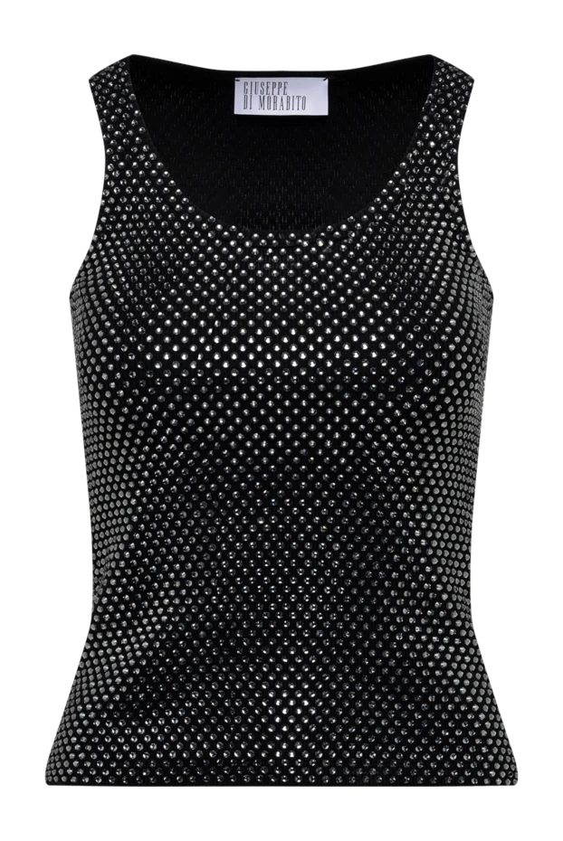 Giuseppe Di Morabito black cotton top decorated with crystals 194567 - photo 1