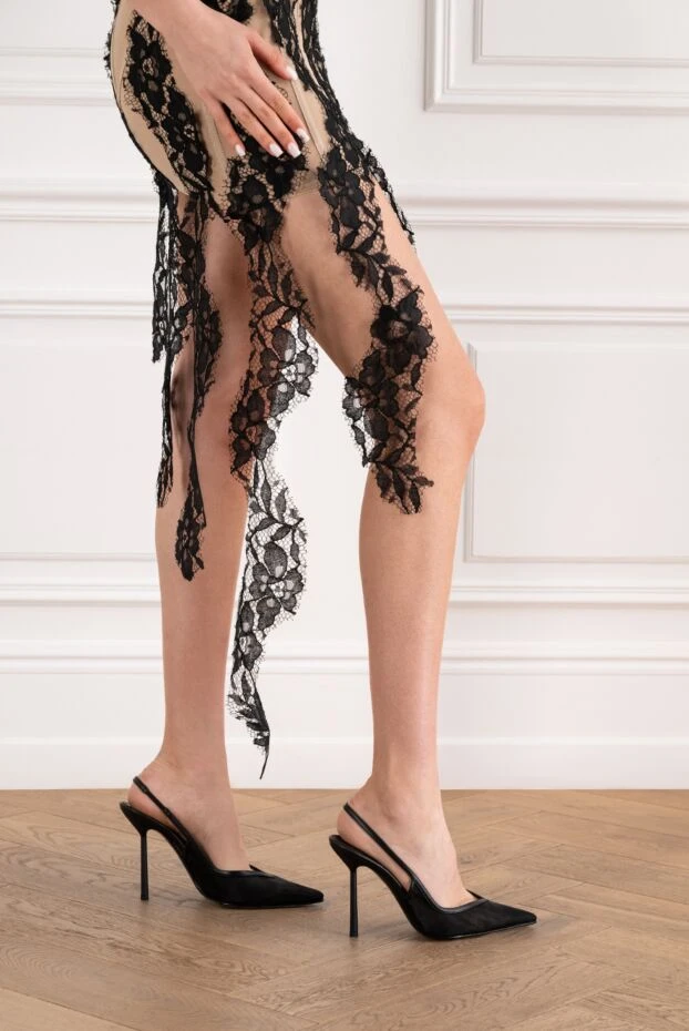 Le Silla vivienne black sheer mesh slingbacks 194573 - photo 2