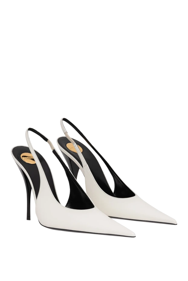 Saint Laurent ақ түсті ашық аяқты туфлилер 194589 - фото 3