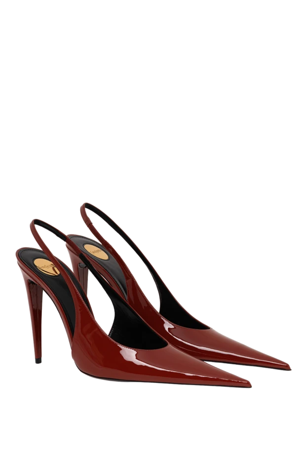 Saint Laurent guermantes қызыл лакталған былғарыдан жасалған асып түсетін сорғылары 194591 - фото 3