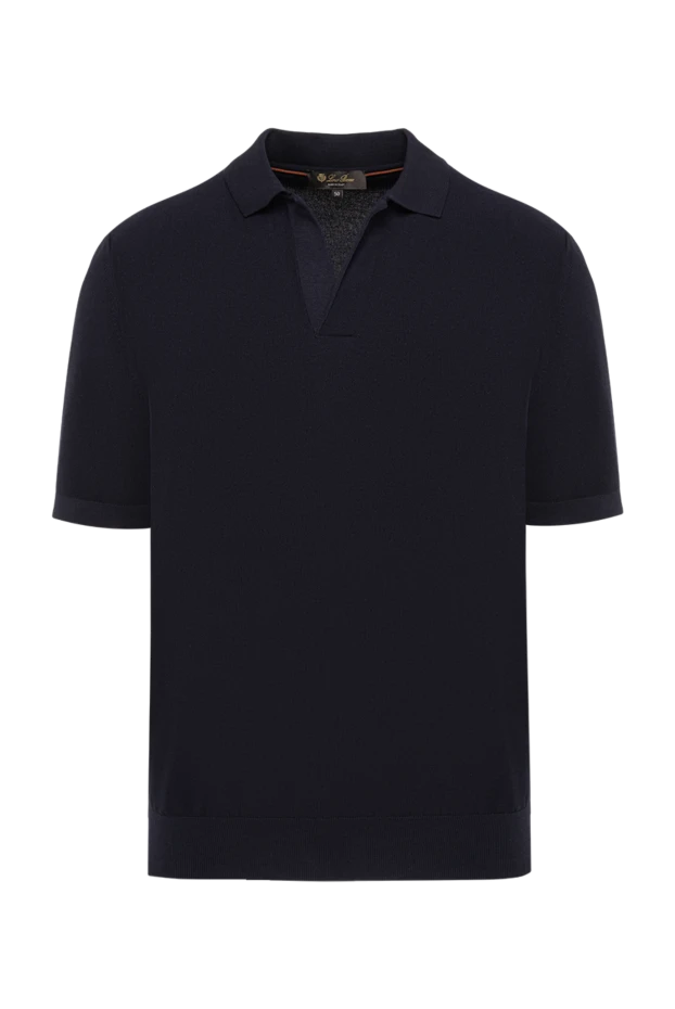 Loro Piana мужская трикотажная футболка-поло walkery темно-синего цвета без пуговиц 194596 - фото 1