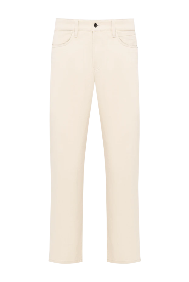 Loro Piana прямые мужские джинсы quarona песочного цвета с кожаным фирменным патчем 194598 - фото 1