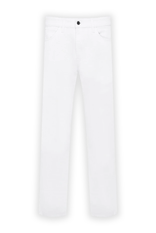 Loro Piana мужские прямые белые джинсы quarona с лаконичным кожаным патчем 194599 - фото 1
