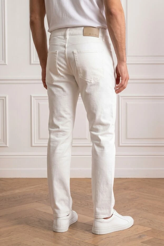 Loro Piana мужские прямые белые джинсы quarona с лаконичным кожаным патчем 194599 - фото 2