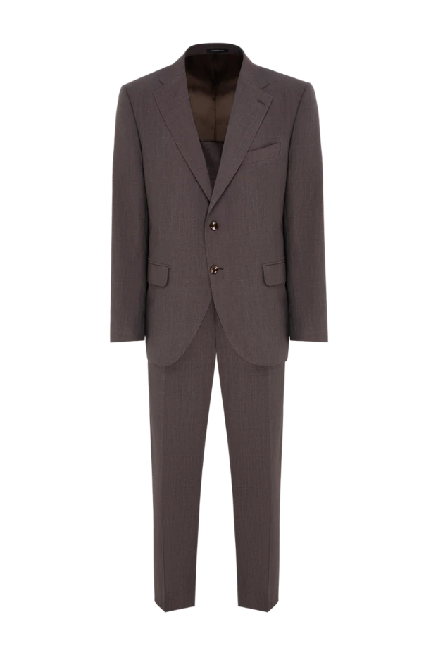 Sartoria Latorre ең жақсы жүннен тігілген кофе көлеңкесіндегі бір кеуделі екі бөліктен тұратын костюм 194602 - фото 1
