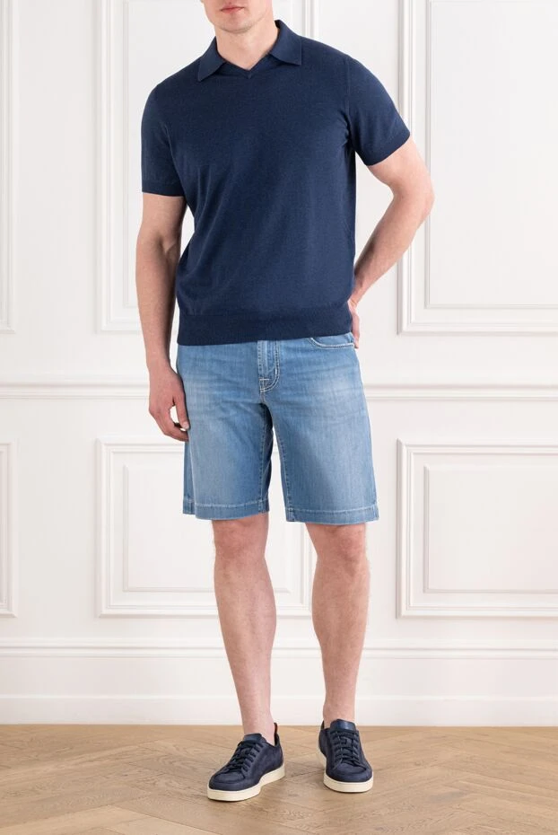 Jacob Cohen men's premium denim shorts in light blue 194614 - photo 2