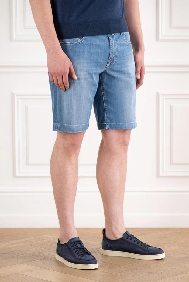 Jacob Cohen men's premium denim shorts in light blue 194614 - photo 3