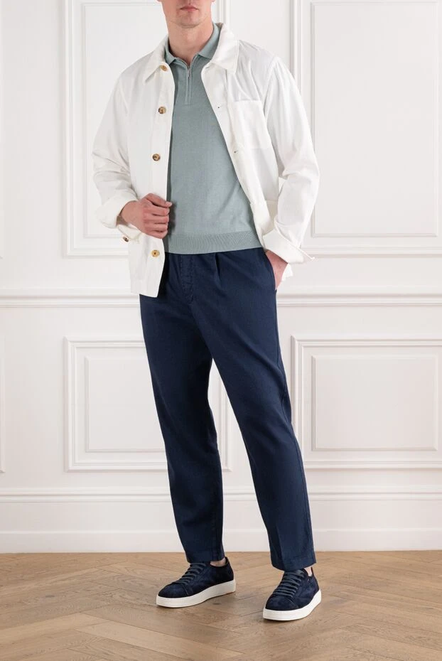 Jacob Cohen men's blue casual trousers with elastic drawstring waistband 194615 - photo 3