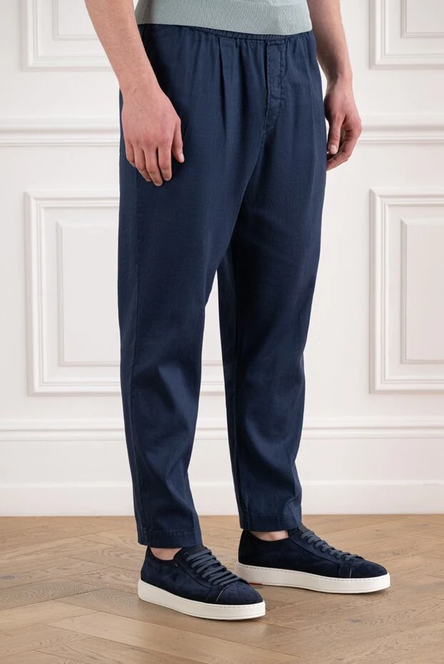 Jacob Cohen men's blue casual trousers with elastic drawstring waistband 194615 - photo 3