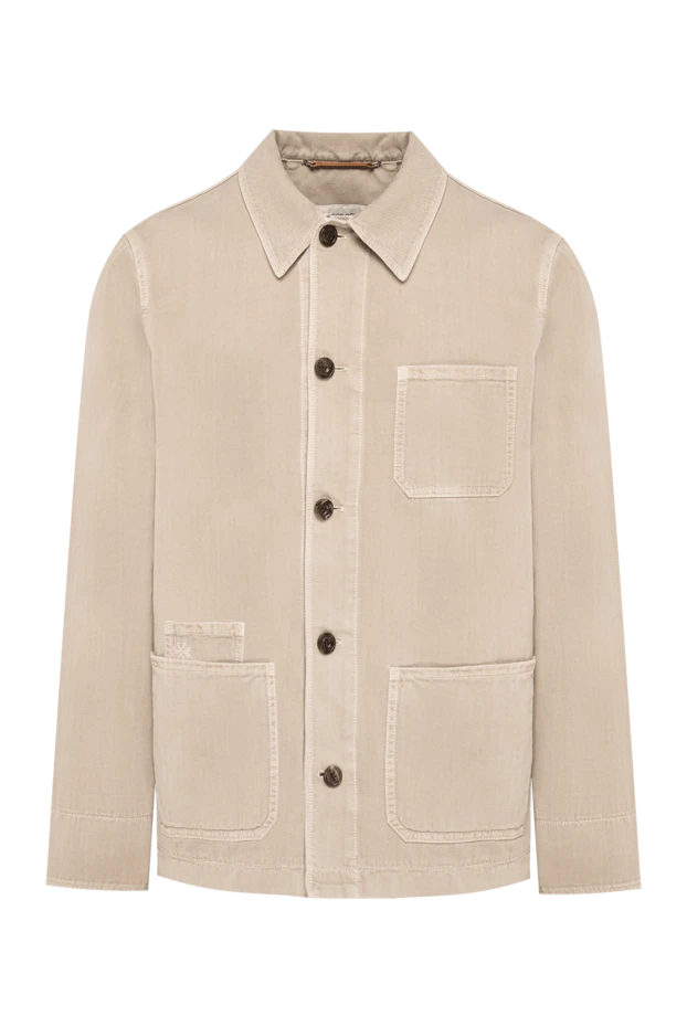 Beige men's straight-cut work-style shirt jacket - photo 1