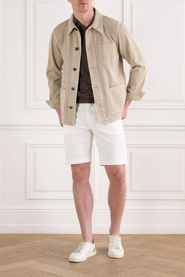 Beige men's straight-cut work-style shirt jacket - photo 2