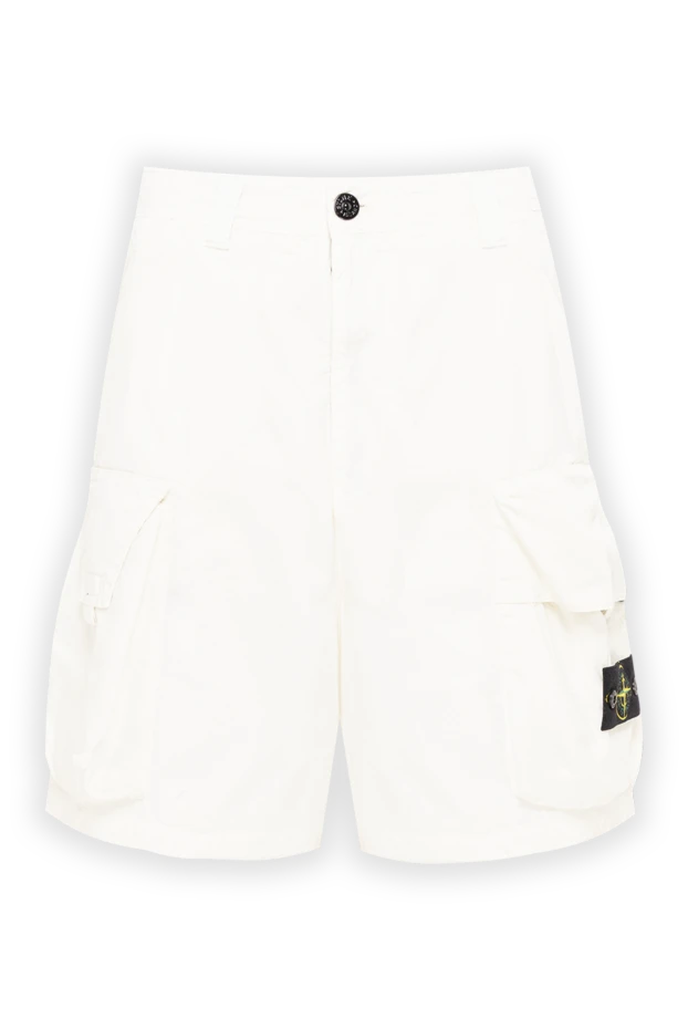 Stone Island мужские шорты-бермуды карго в белом цвете 194623 - фото 1