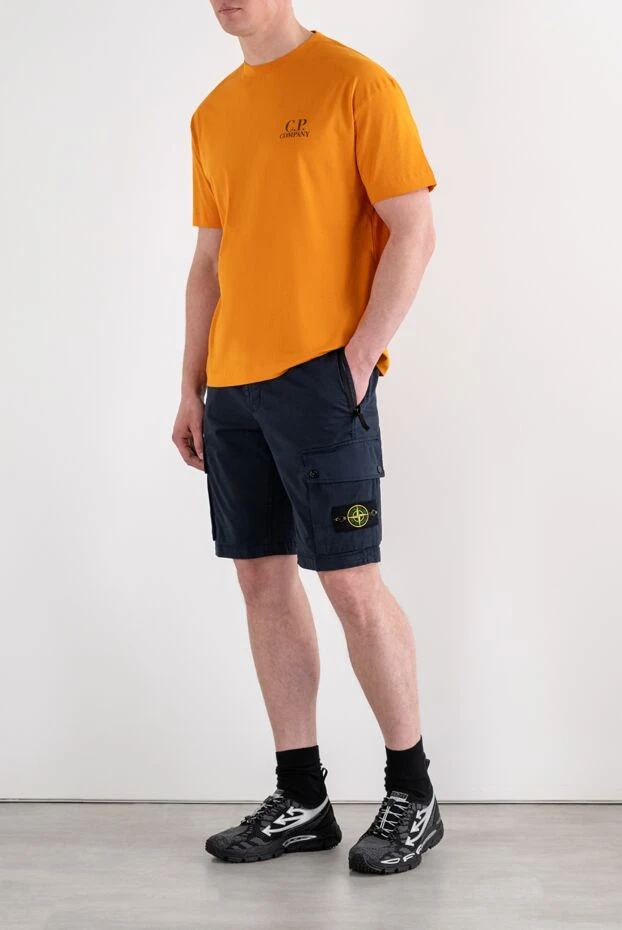 Stone Island узкие синие шорты-бермуды в стиле карго с карманами на молнии 194624 - фото 3