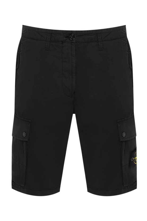 Stone Island узкие черные шорты-бермуды в стиле карго с карманами на молнии 194625 - фото 1