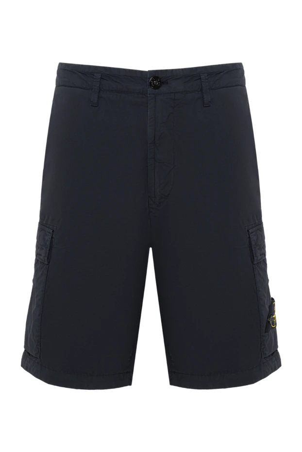 Stone Island темно-синие шорты-карго из плотного хлопкового полотна 194626 - фото 1