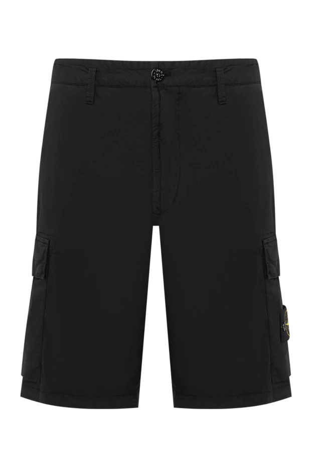 Stone Island черные шорты-карго стандартного кроя с карманами на молнии 194627 - фото 1