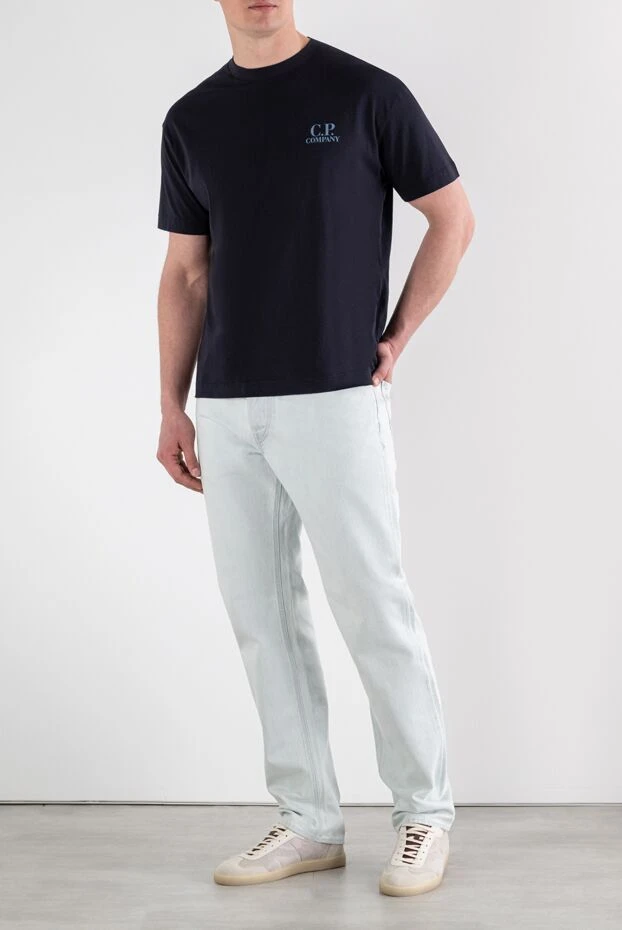 Stone Island men's straight leg light blue jeans with ultra-bleached effect 194631 - photo 3
