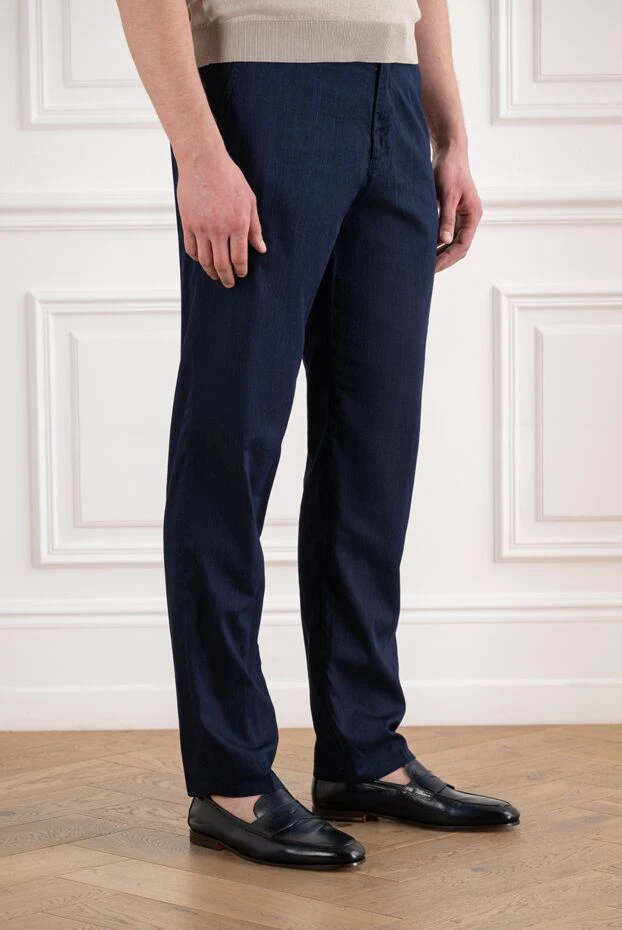Scissor Scriptor men's straight-leg dark blue denim jeans with adjustable drawstring 194635 - photo 3