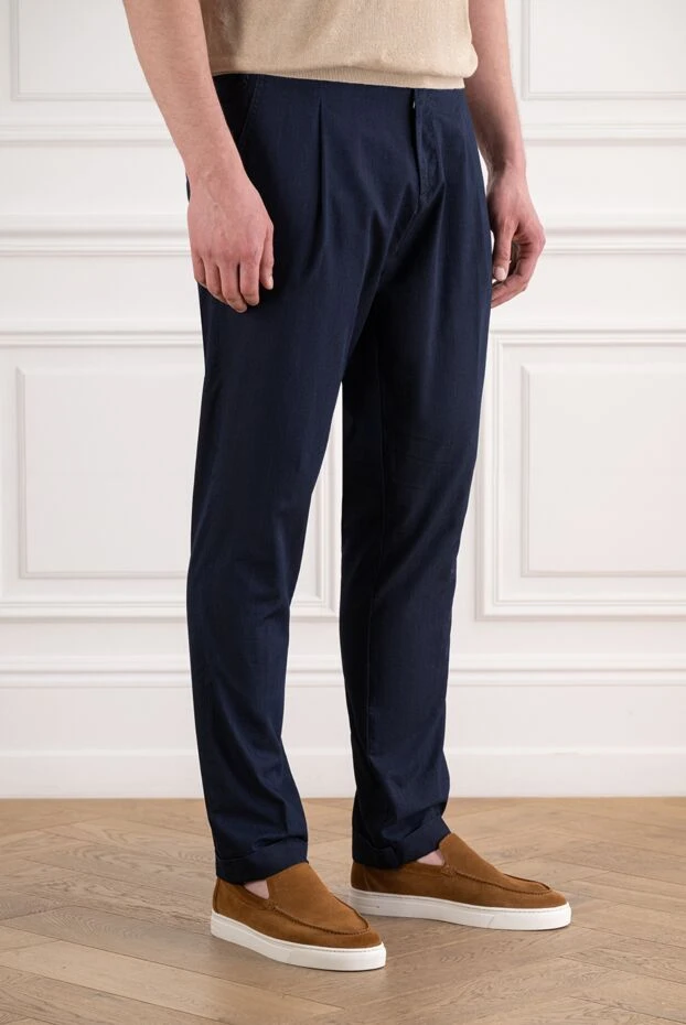Scissor Scriptor men's dark blue tapered jeans with pleats and cuffs 194637 - photo 3