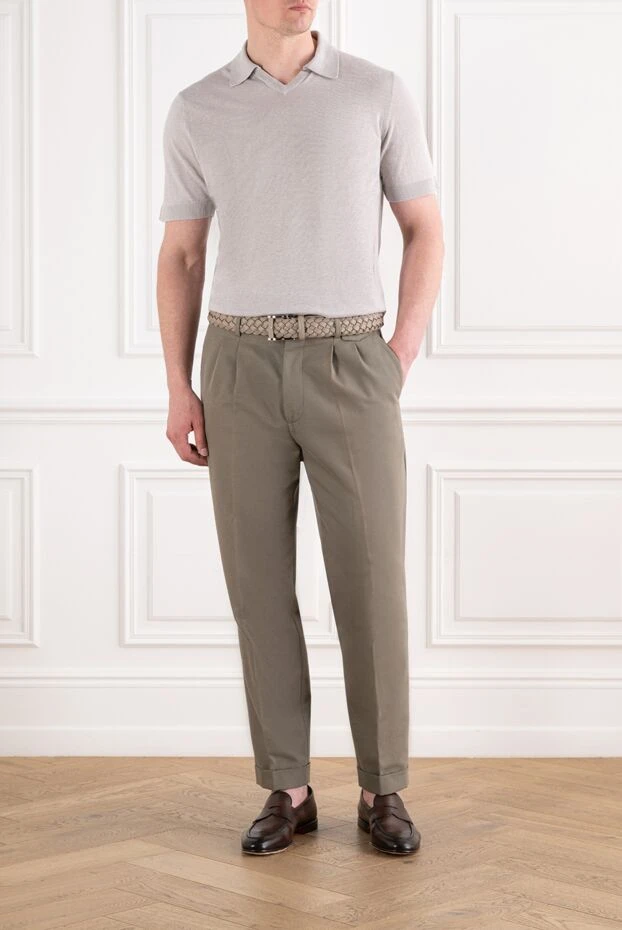 Men's short sleeve button-down knit polo shirt - photo 2