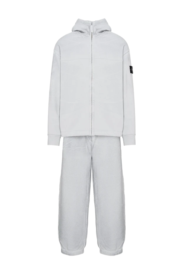 Stone Island костюм спортивный светло-серый со светоотражающим напылением и патчем 194690 - фото 1
