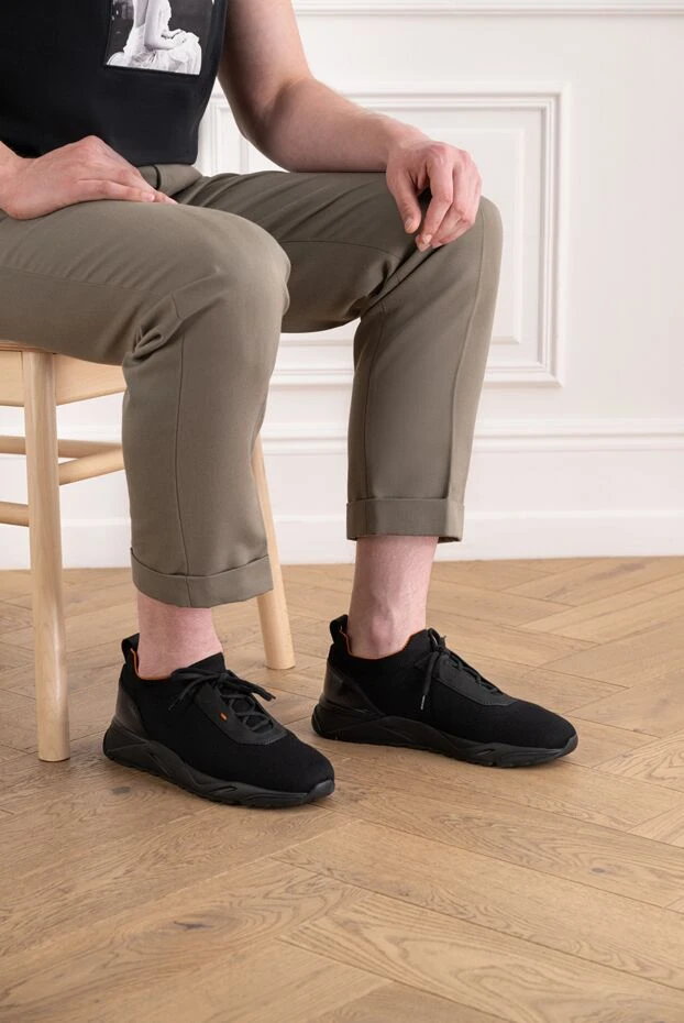 Black sneakers with orange details - photo 2