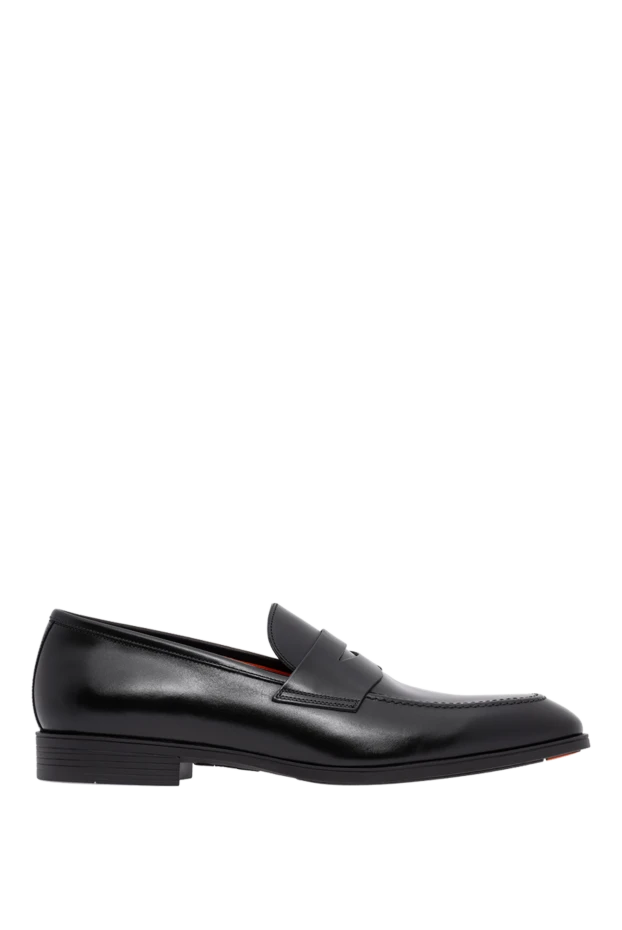 Men's black leather handmade penny loafers - photo 1