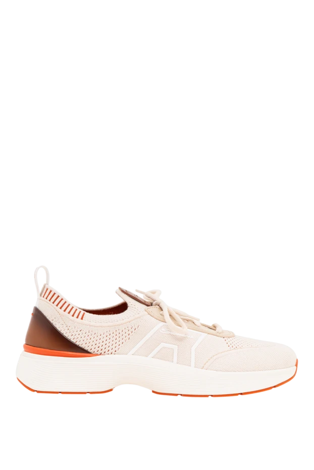 Beige sneakers with orange details - photo 1