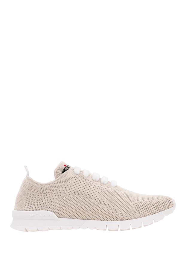 Textile sneakers made of cotton jersey in beige color - photo 1